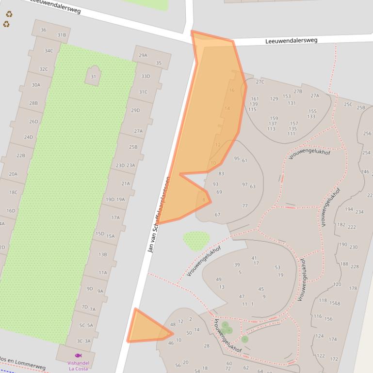 Kaart van postcodegebied 1061DN.