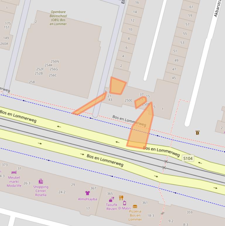 Kaart van postcodegebied 1061DS.