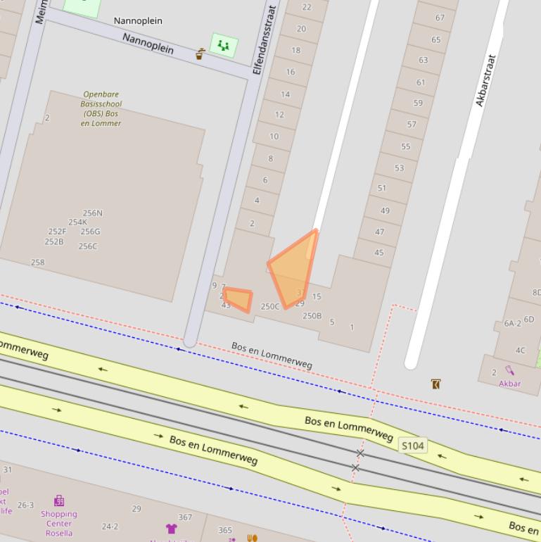 Kaart van postcodegebied 1061DT.