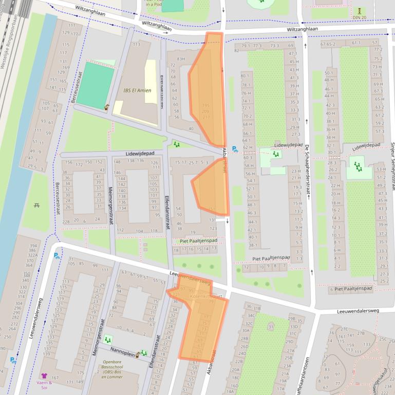 Kaart van postcodegebied 1061DX.
