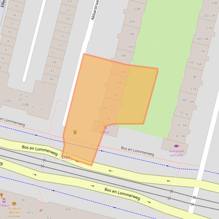 Kaart van postcodegebied 1061DZ.
