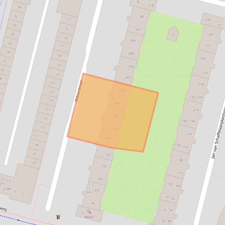 Kaart van postcodegebied 1061EA.
