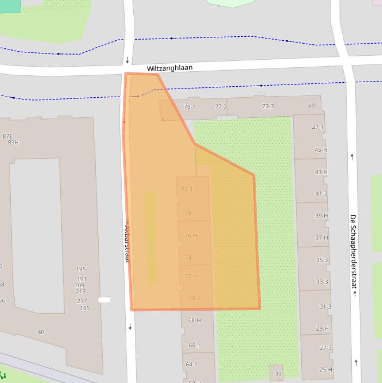 Kaart van postcodegebied 1061EG.