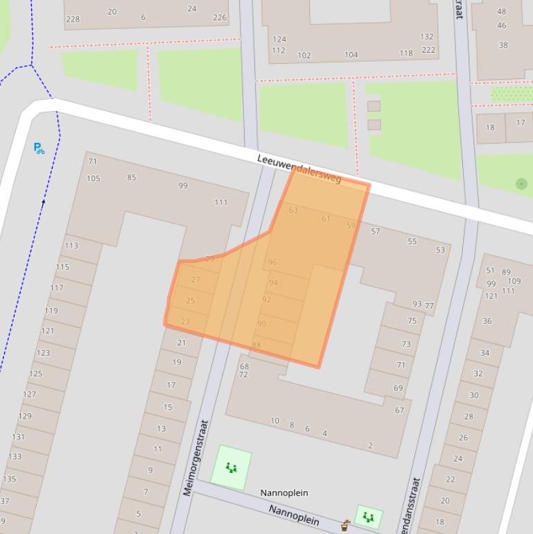 Kaart van postcodegebied 1061EL.