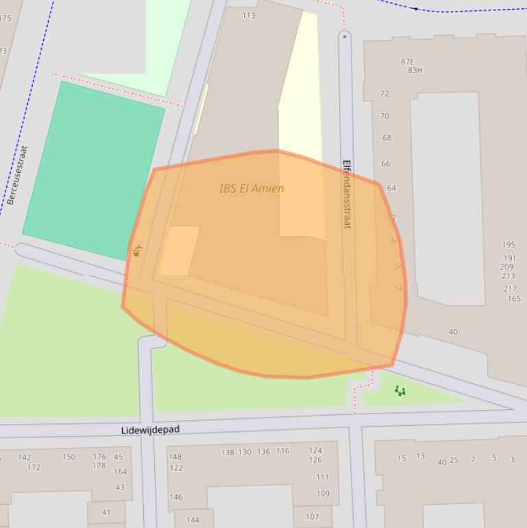 Kaart van postcodegebied 1061ER.