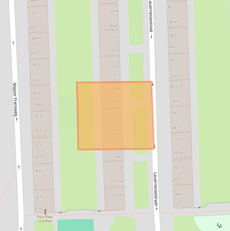 Kaart van postcodegebied 1061ET.