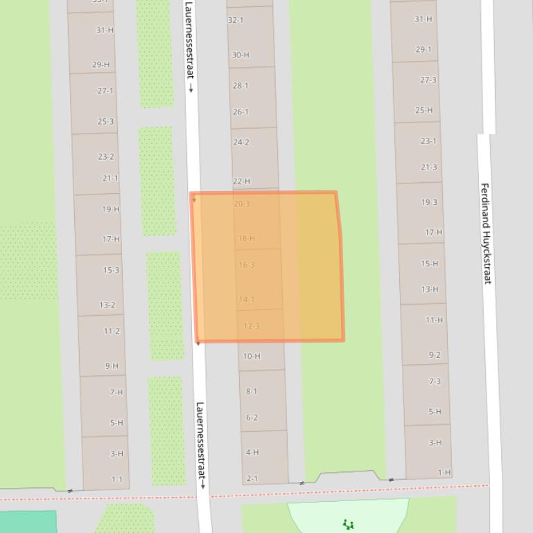 Kaart van postcodegebied 1061EZ.