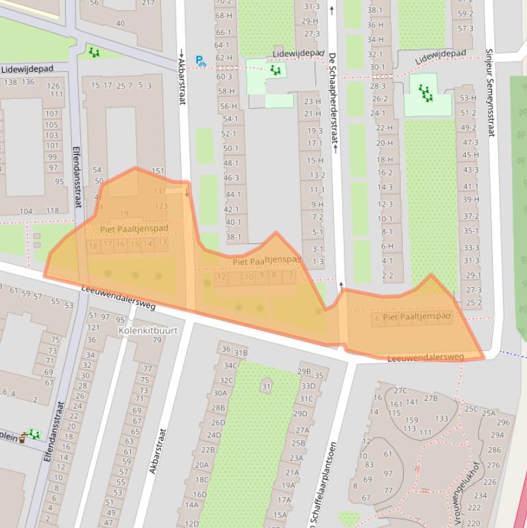 Kaart van postcodegebied 1061GC.