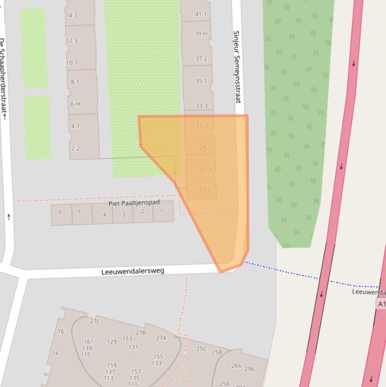 Kaart van postcodegebied 1061GD.