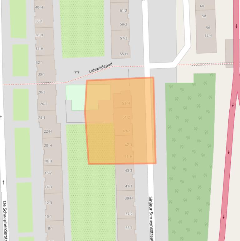 Kaart van postcodegebied 1061GG.