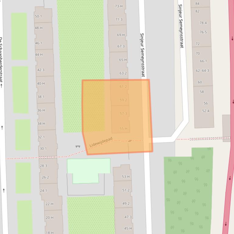 Kaart van postcodegebied 1061GH.