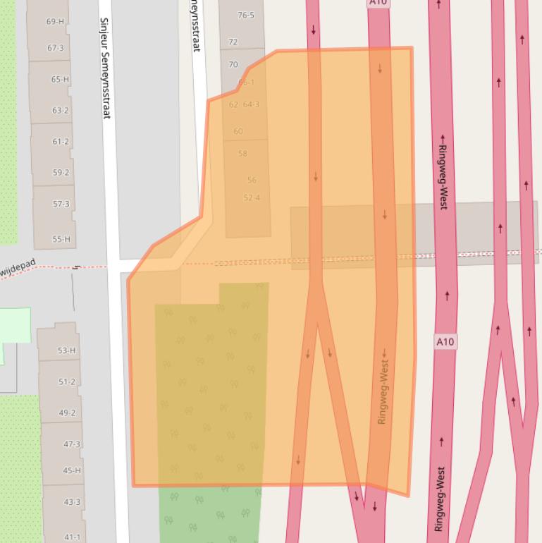 Kaart van postcodegebied 1061GL.