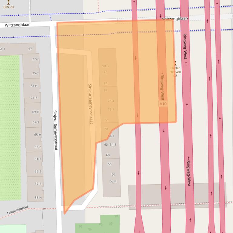 Kaart van postcodegebied 1061GM.