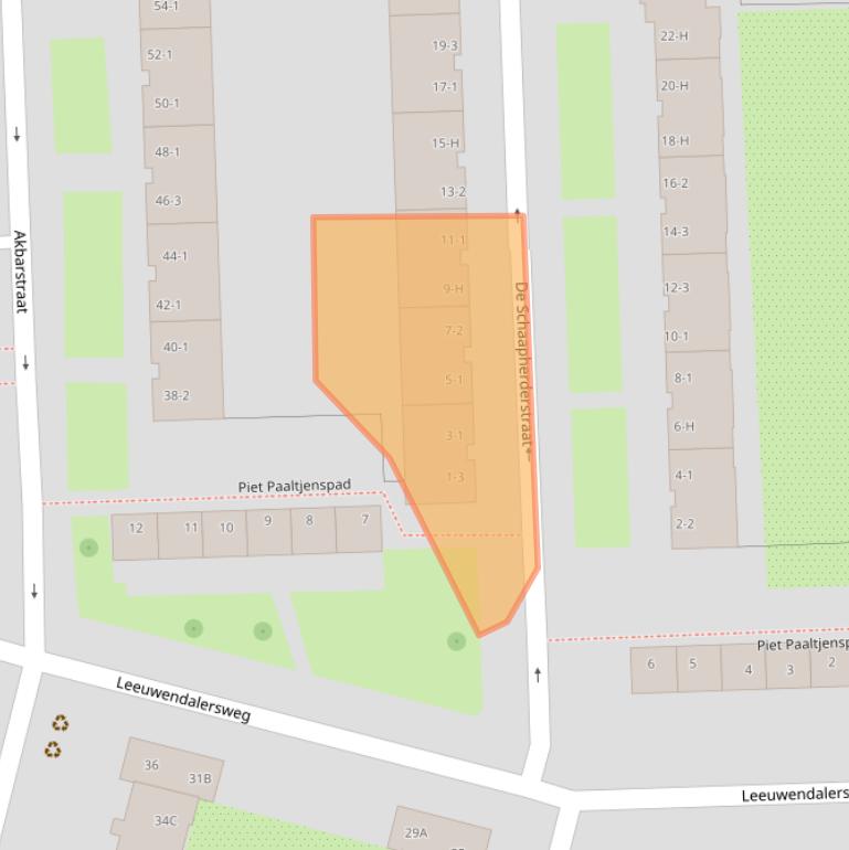 Kaart van postcodegebied 1061GN.