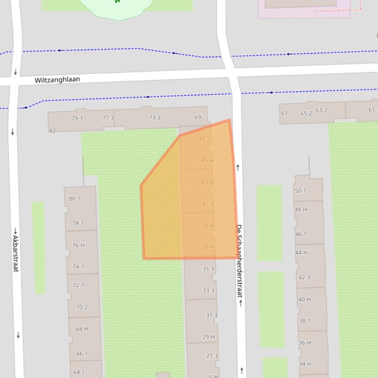 Kaart van postcodegebied 1061GS.