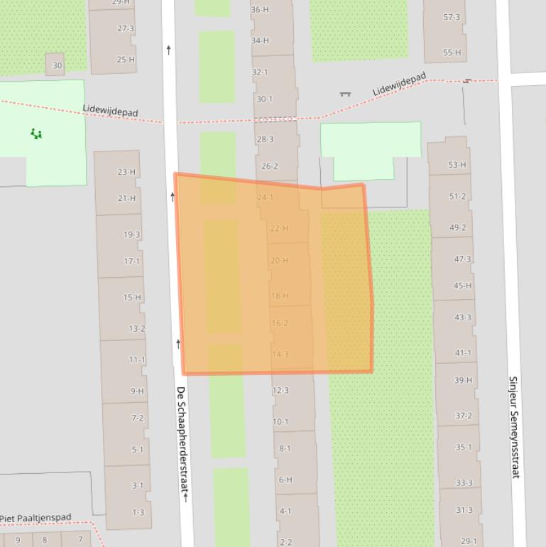 Kaart van postcodegebied 1061GV.