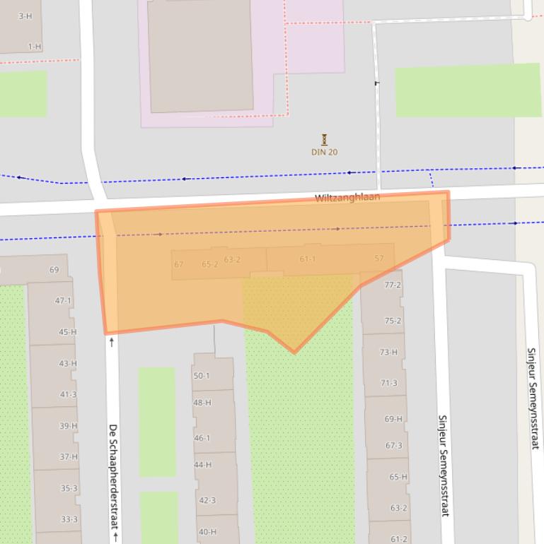 Kaart van postcodegebied 1061GZ.