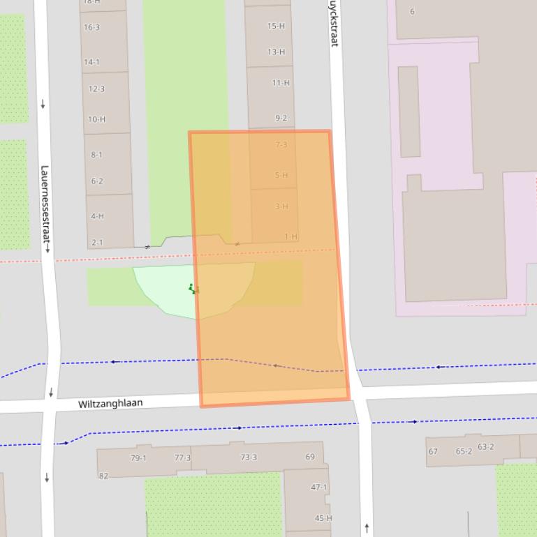 Kaart van postcodegebied 1061HD.