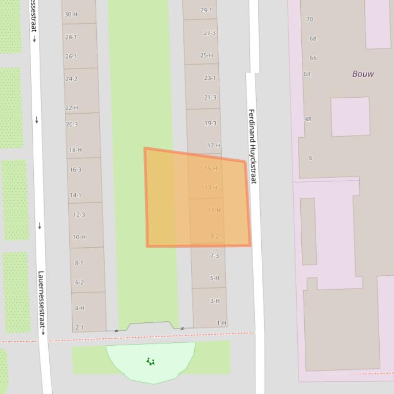 Kaart van postcodegebied 1061HE.