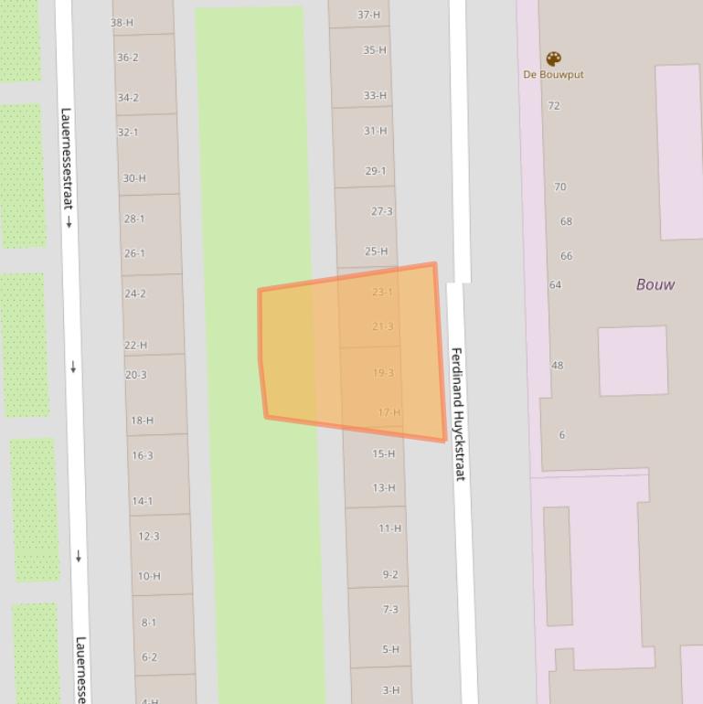 Kaart van postcodegebied 1061HG.