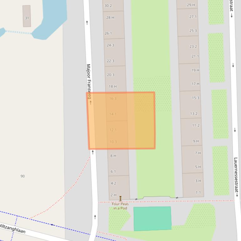 Kaart van postcodegebied 1061HL.