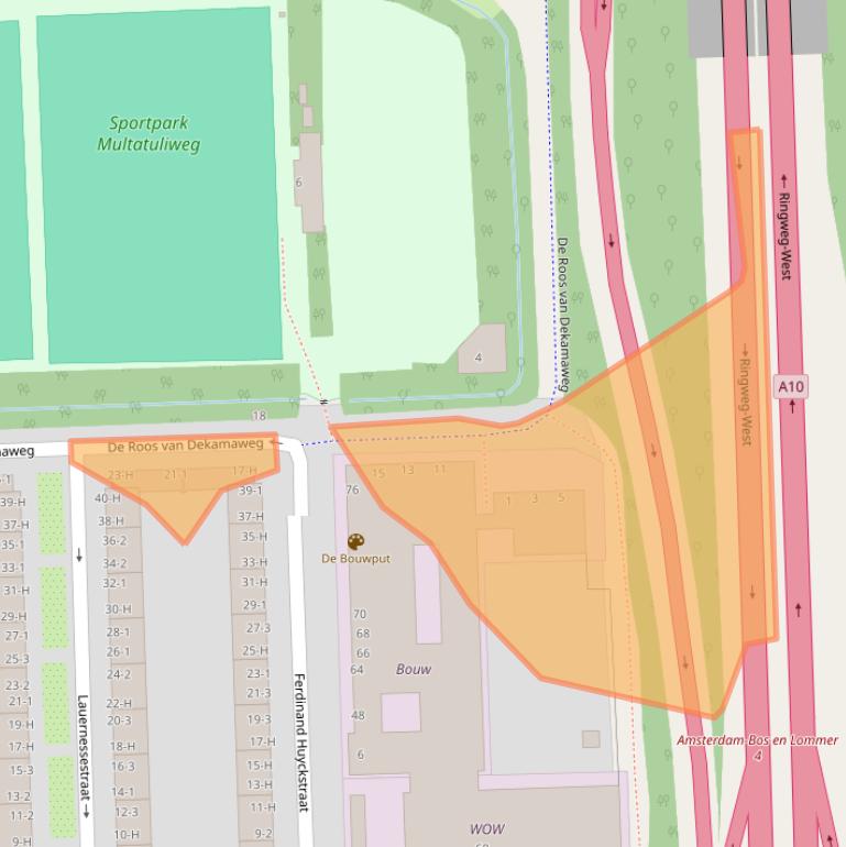 Kaart van postcodegebied 1061HR.