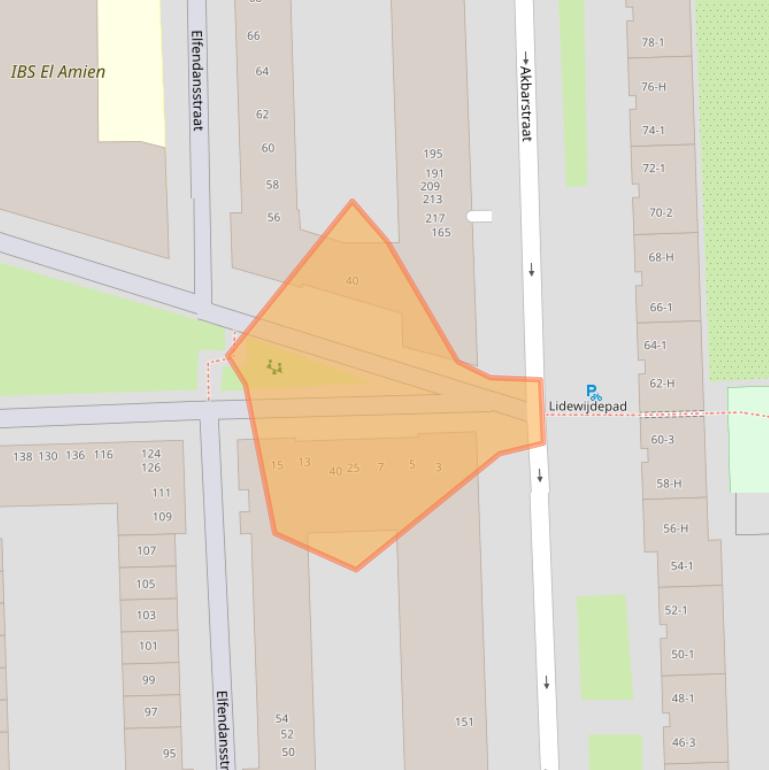 Kaart van postcodegebied 1061HZ.