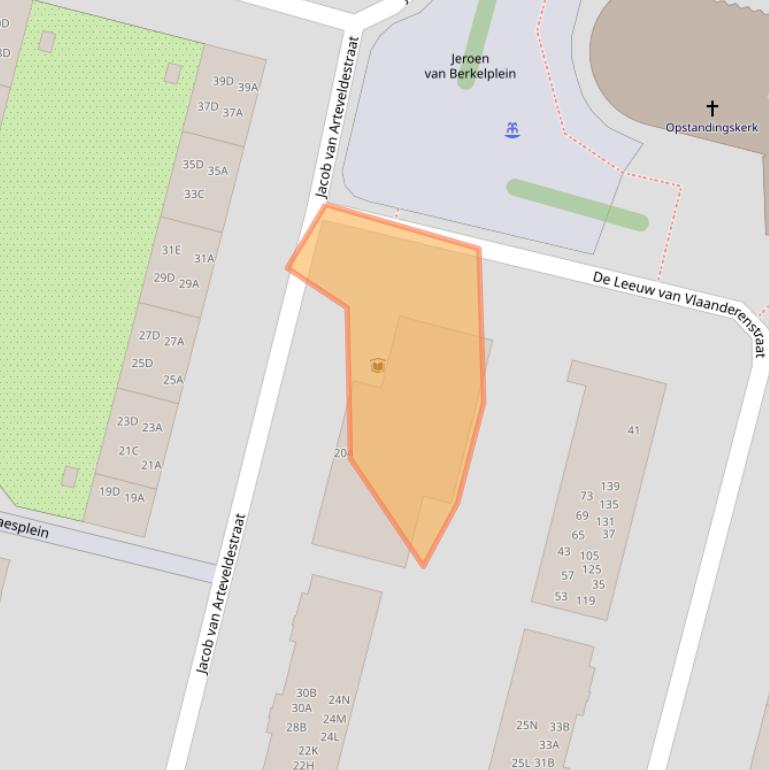 Kaart van postcodegebied 1061JD.