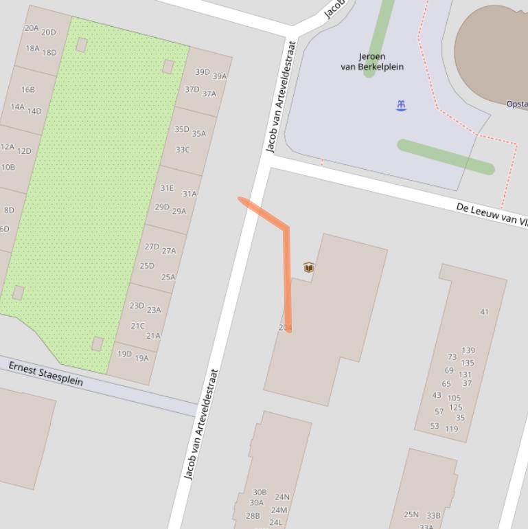 Kaart van postcodegebied 1061JE.