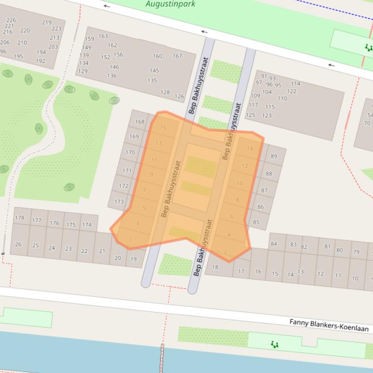 Kaart van postcodegebied 1061ME.