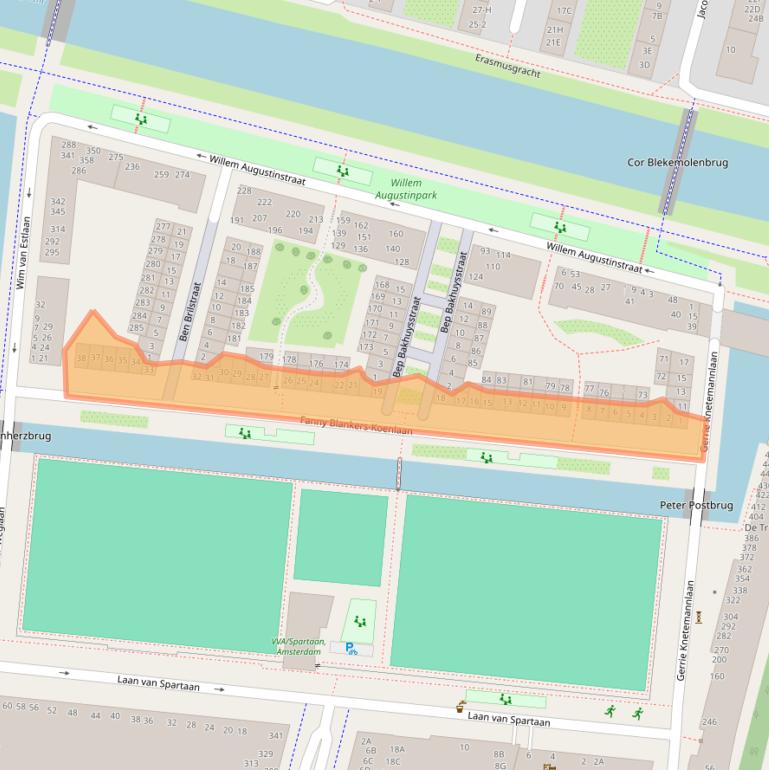 Kaart van postcodegebied 1061MG.