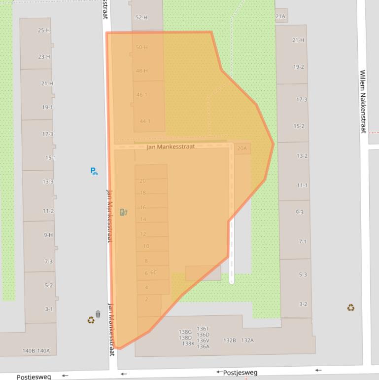 Kaart van postcodegebied 1061SW.