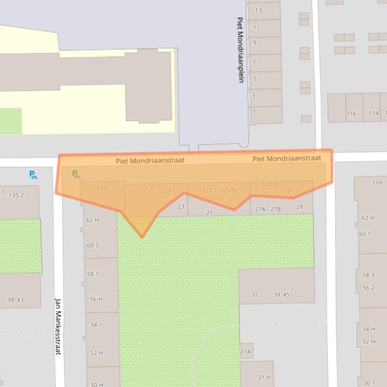 Kaart van postcodegebied 1061TR.