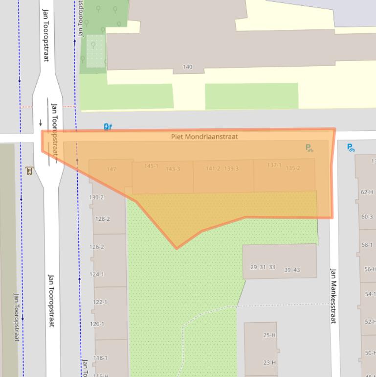 Kaart van postcodegebied 1061TS.