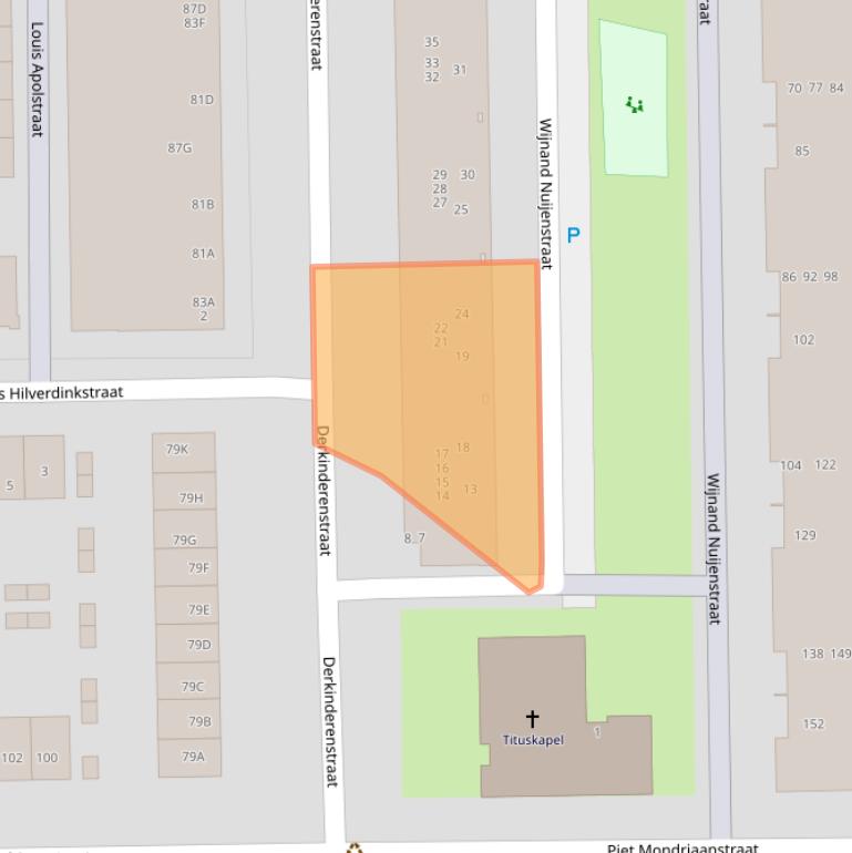 Kaart van postcodegebied 1061TX.