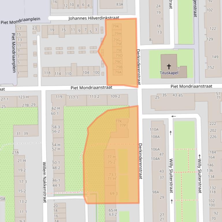 Kaart van postcodegebied 1061VR.