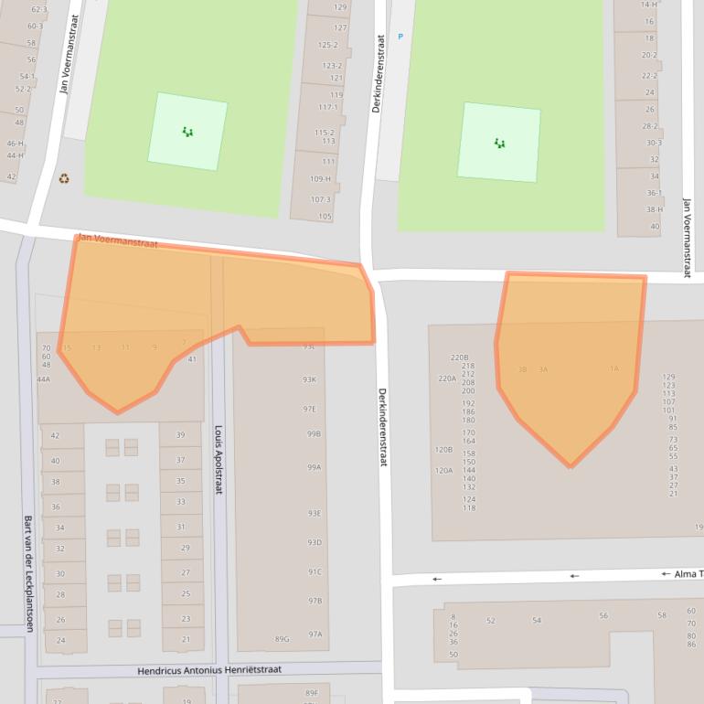 Kaart van postcodegebied 1061VZ.