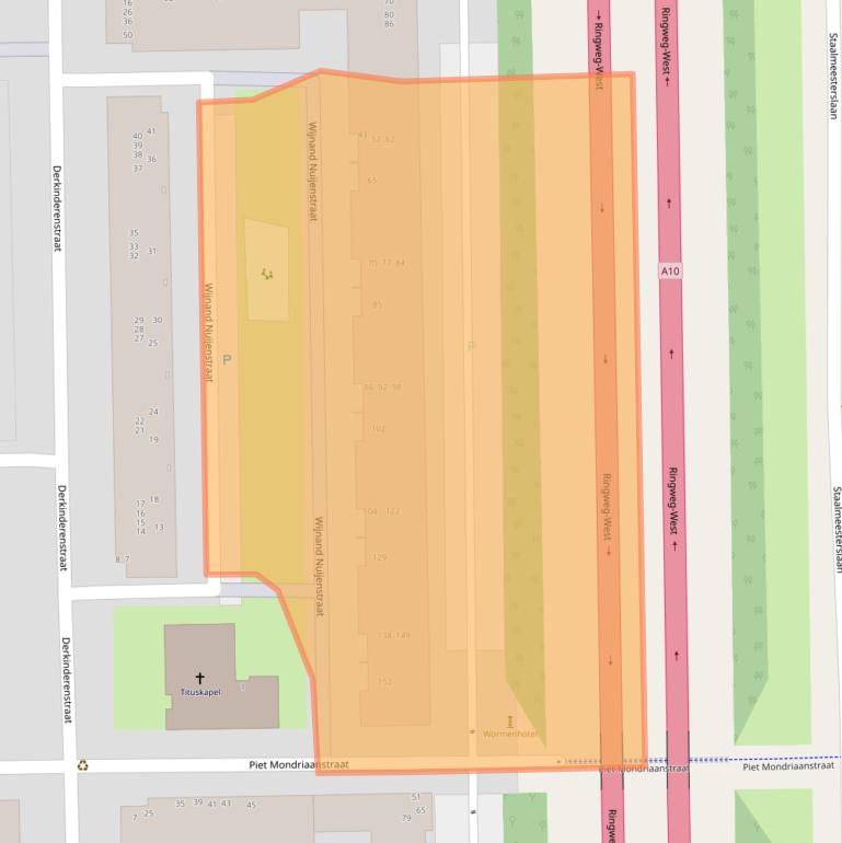 Kaart van postcodegebied 1061WB.