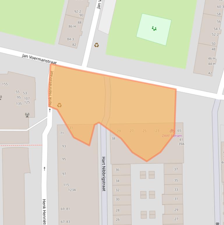 Kaart van postcodegebied 1061XA.