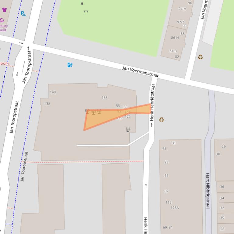 Kaart van postcodegebied 1061XC.