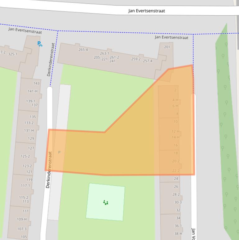 Kaart van postcodegebied 1061XE.