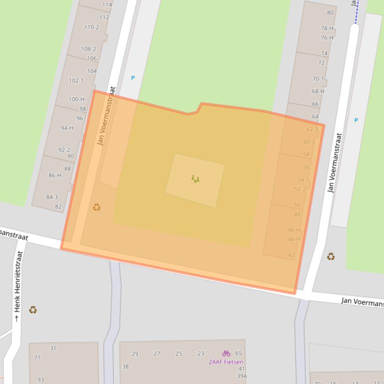 Kaart van postcodegebied 1061XH.