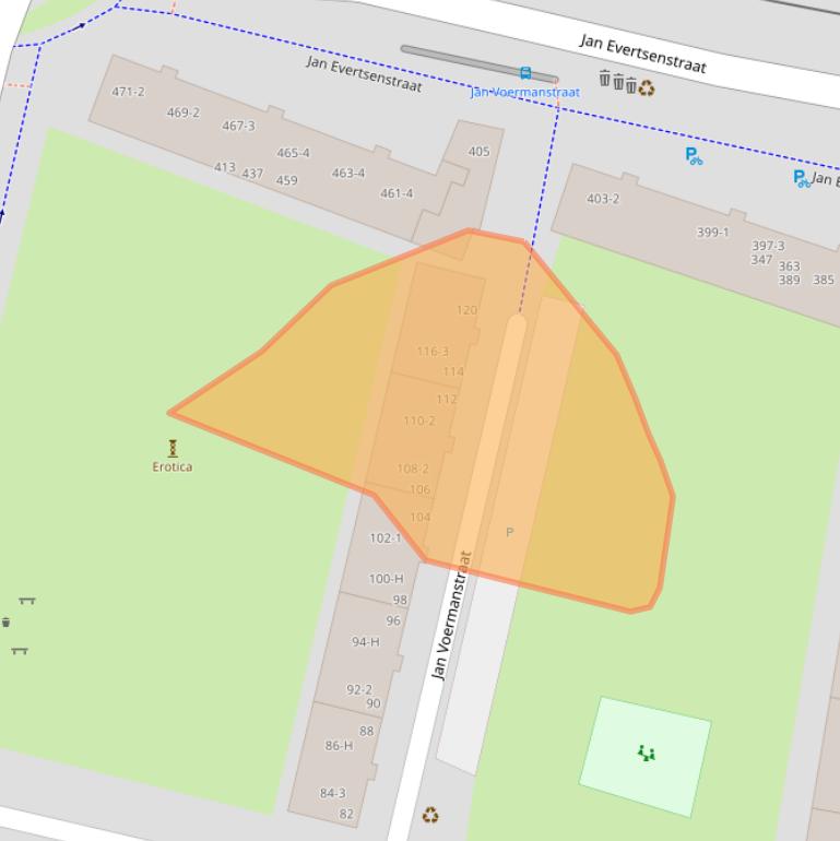 Kaart van postcodegebied 1061XL.