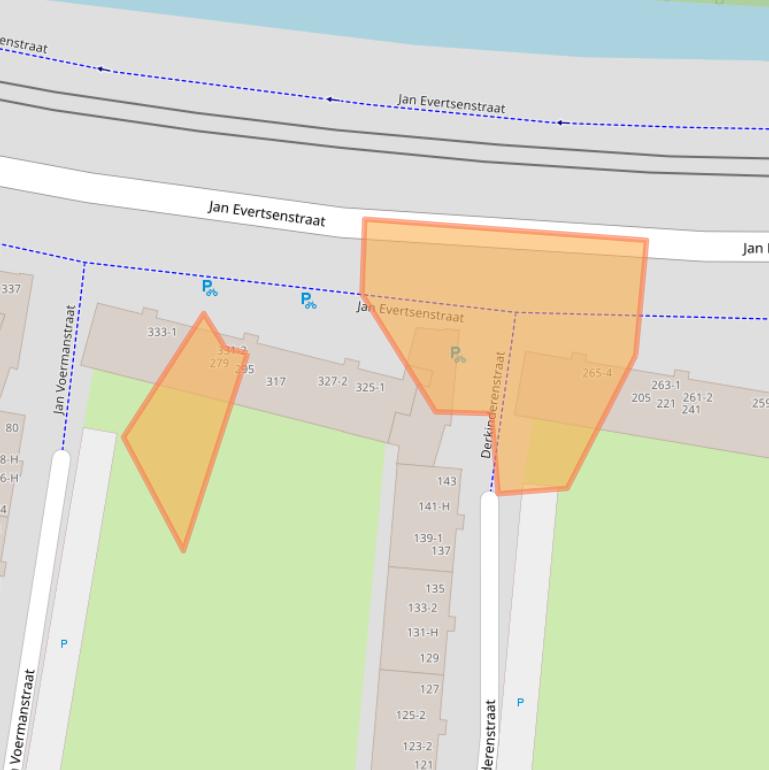 Kaart van postcodegebied 1061XP.