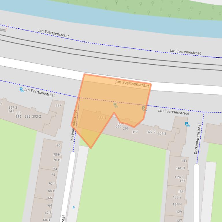 Kaart van postcodegebied 1061XS.