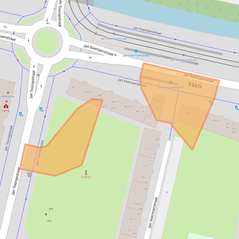 Kaart van postcodegebied 1061XW.