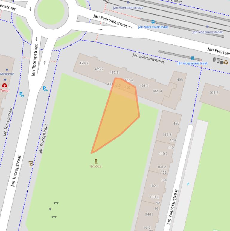 Kaart van postcodegebied 1061XX.