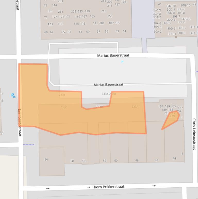 Kaart van postcodegebied 1062AK.