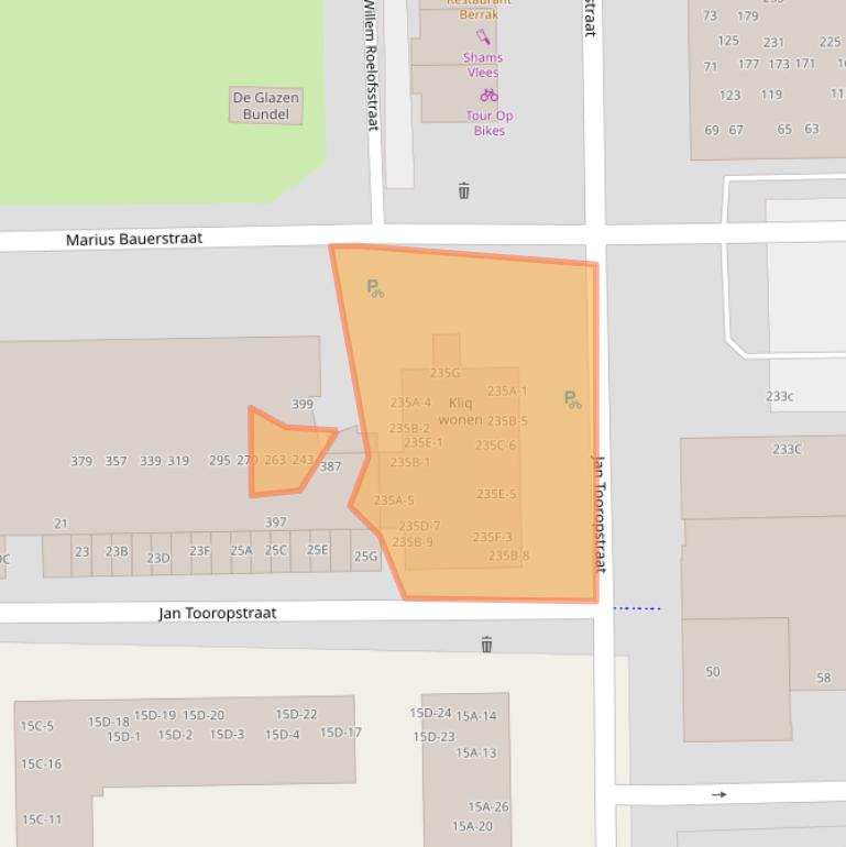 Kaart van postcodegebied 1062AL.