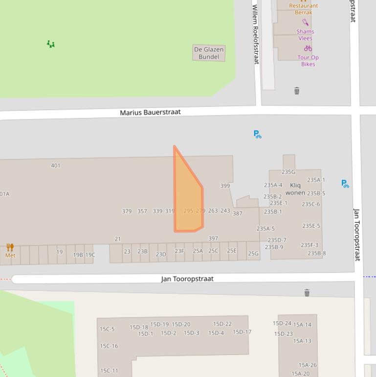 Kaart van postcodegebied 1062AM.